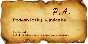 Podmaniczky Ajnácska névjegykártya