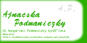 ajnacska podmaniczky business card